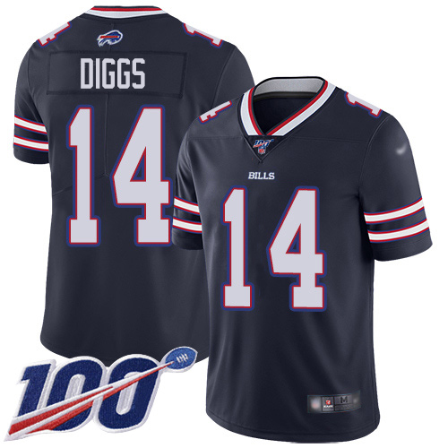 Nike Bills #14 Stefon Diggs Navy Youth Stitched NFL Limited Inverted Legend 100th Season Jersey